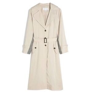 ANTHROPOLOGIE Tarina Contrast Trench Jacket Coat SMALL